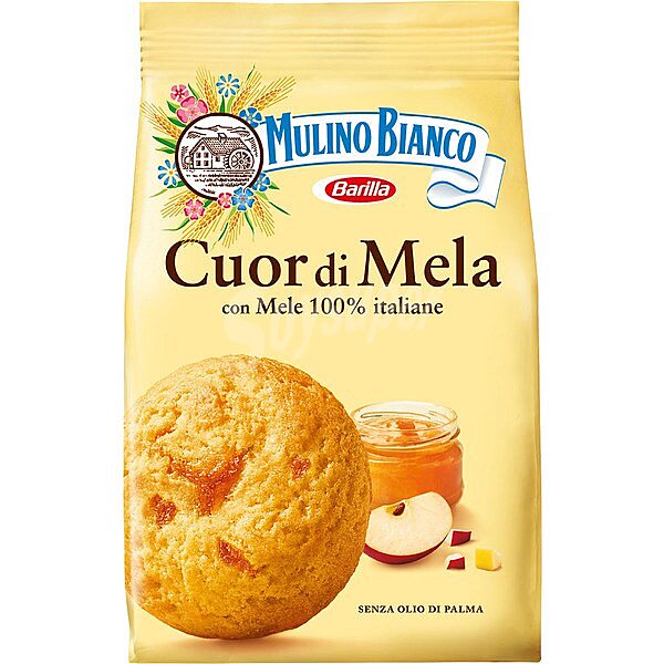 Cuor di mela galleta rellena con miel sin aceite de palma