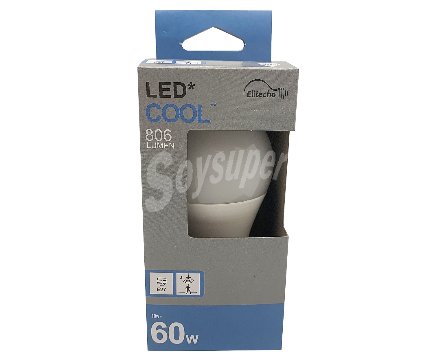 Bombilla Led E27, 10W=60W, luz fría, sensor de movimiento alcampo