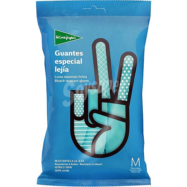 Guantes nitrilo especial lejía talla mediana