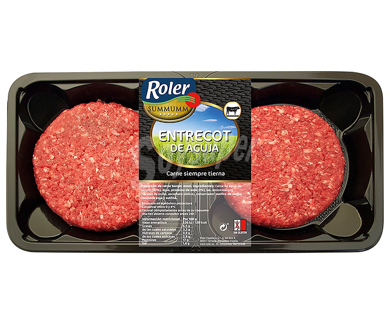 Bandeja de burger meat de entrecot de aguja de vacuno roler Summumm