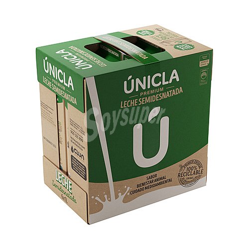 Únicla Leche de vaca semidesnatada de origen 100% gallega únicla