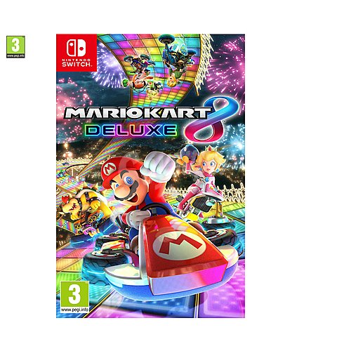 Videojuego Mario Kart 8 Deluxe para Nintendo Switch. Género: carreas. pegi: +3