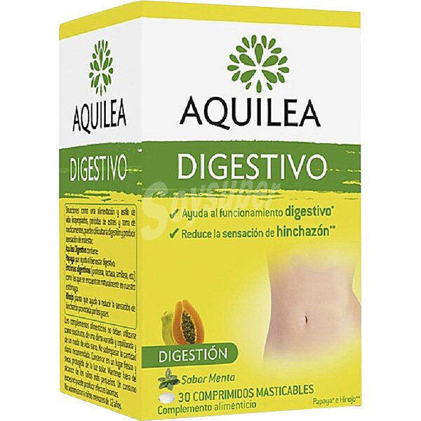 Digestivo con papaya e hinojo para favorecer la digestión y aliviar los síntomas asociados masticables sabor menta