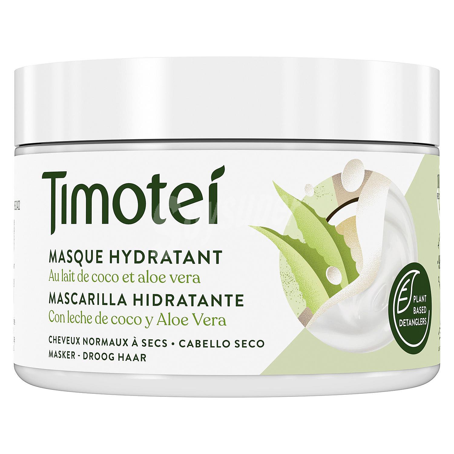 Mascarilla capilar hidratante para cabello seco con leche de coco y aloe vera Timotei