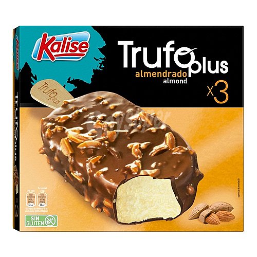 Kalise Bombón helado de vainilla recubierto con chocolate con leche y trocitos de almendra kalise Trufo plus