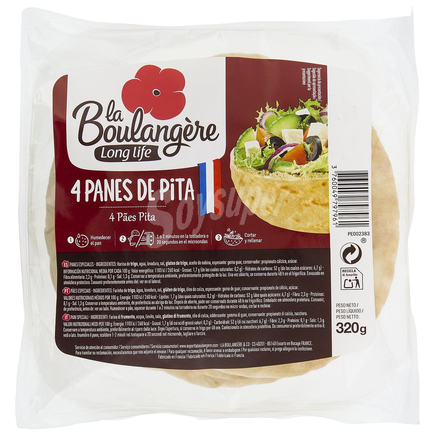 Pan de pita La Boulangère