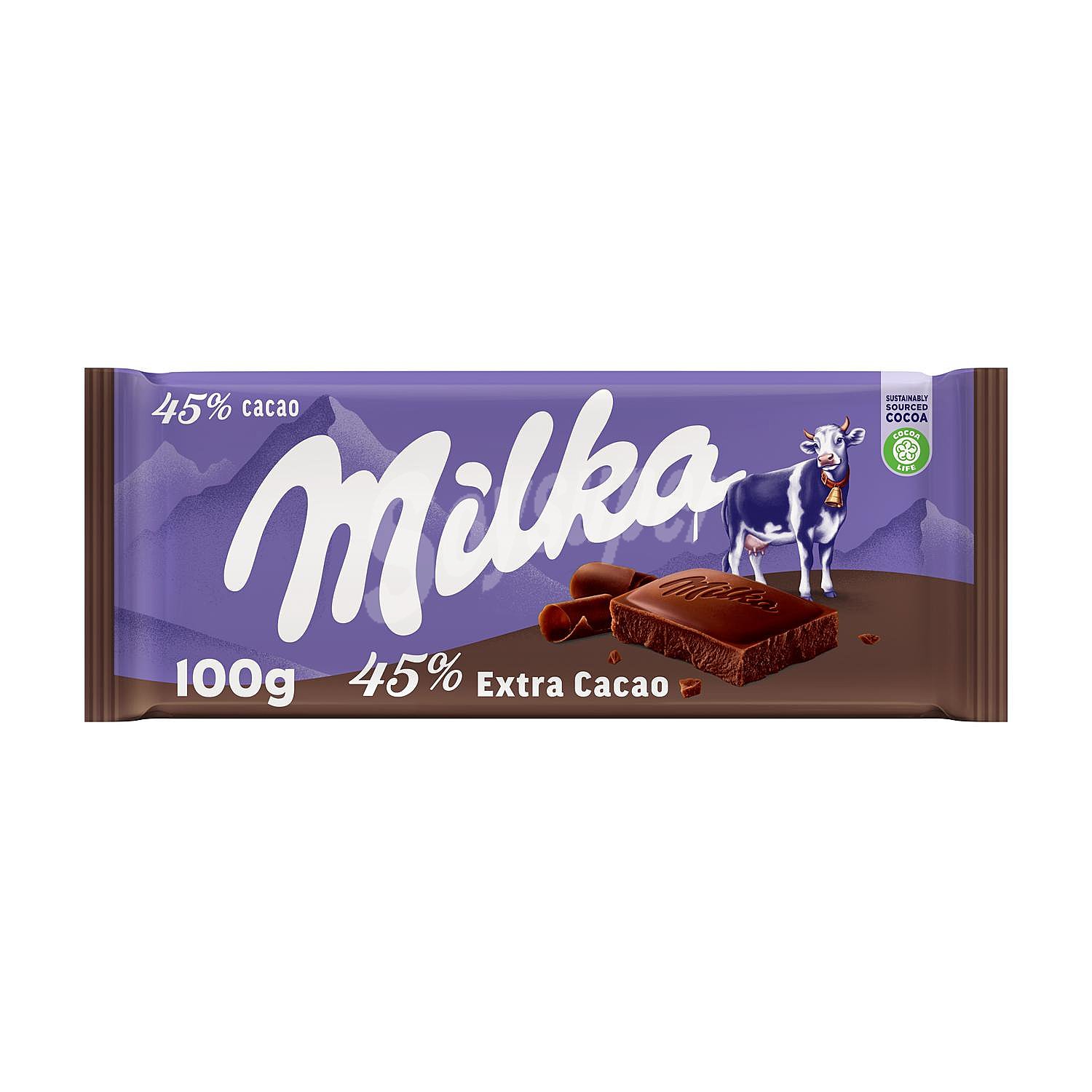 Chocolate con leche 45% cacao Milka