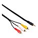 Cable qilive de 3 RCA macho a Jack 3,5mm macho, 2 metros, terminales dorados, colo negro