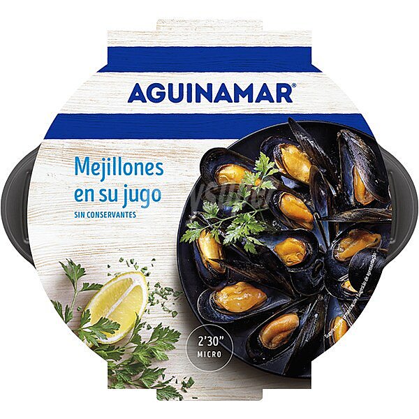 Mejillones cocidos en su jugo aguinamar