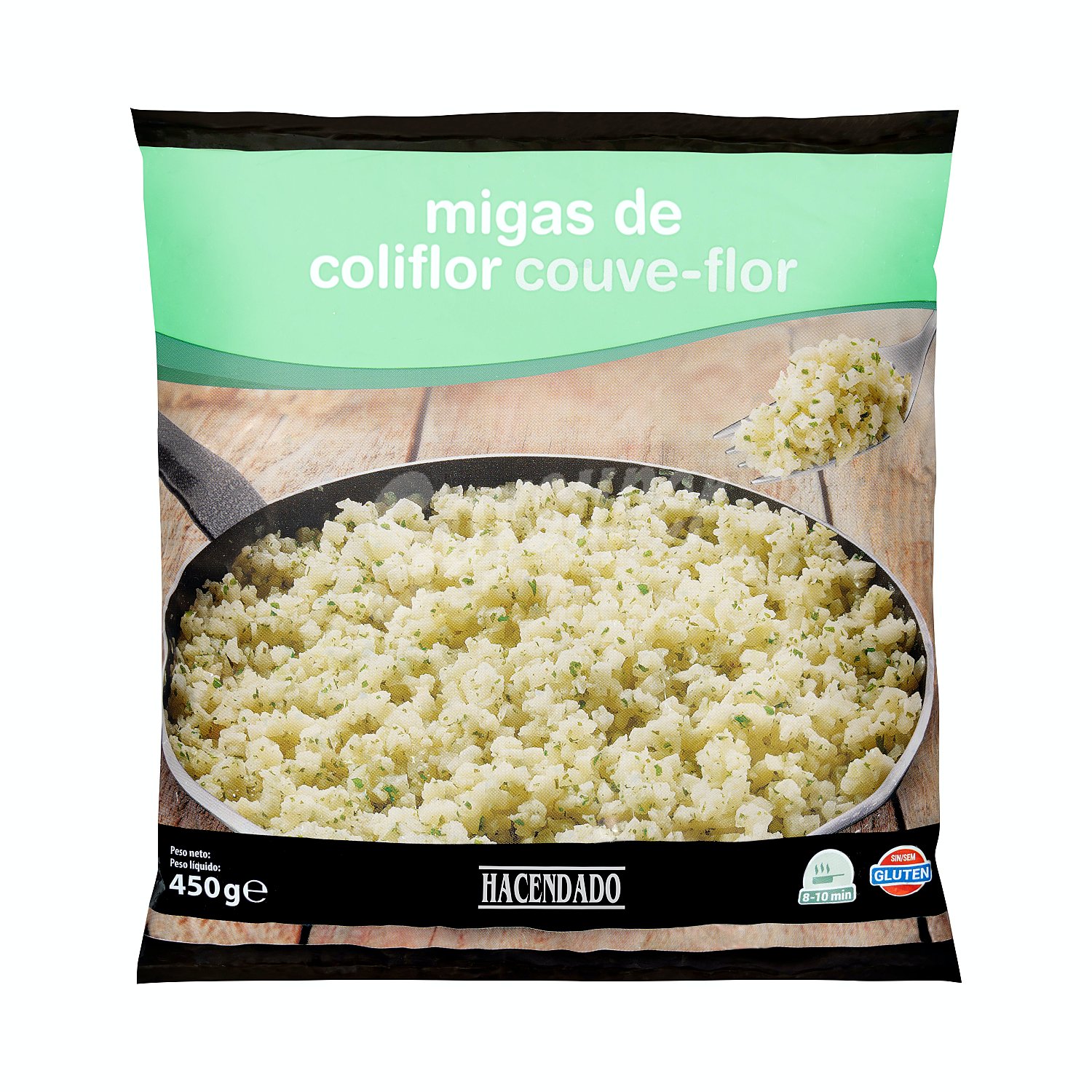 Migas de coliflor congeladas