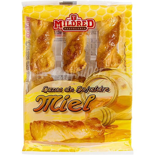 Lazos de hojaldre con miel 