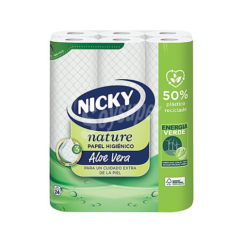 Nicky Papel higiénico 3 capas aloe vera nicky nature