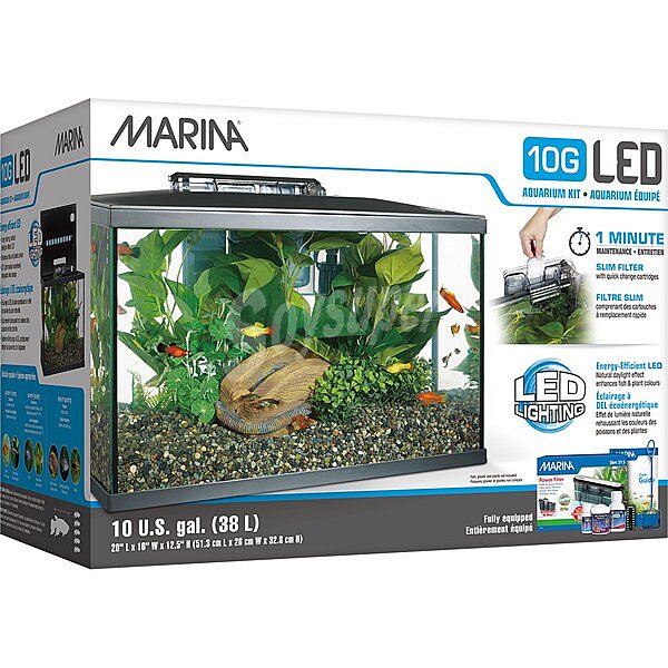 Kit acuario con led capacidad 38 l 1 unidad