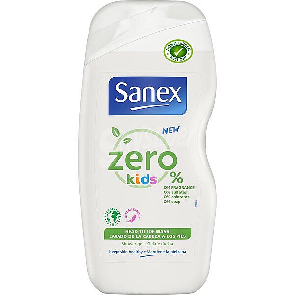 Gel de baño dermoprotector para cuerpo y cabello Kids Zero% 0% colorantes ni jabón