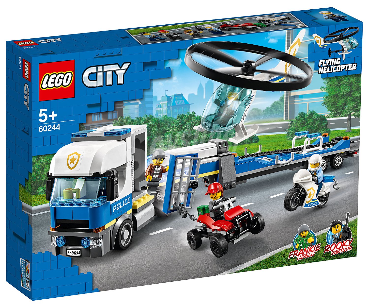 Juego de construcciones Policía: Camión de Transporte del Helicóptero con 317 piezas City 60244