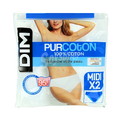 Lote de 2 bragas para mujer DIM Purcoton, talla 44/46