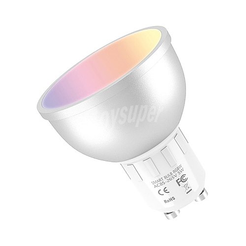 Bombilla Led inteligente GU10, wifi, 5W=45W, blanco + RGB multicolor, muvit iO