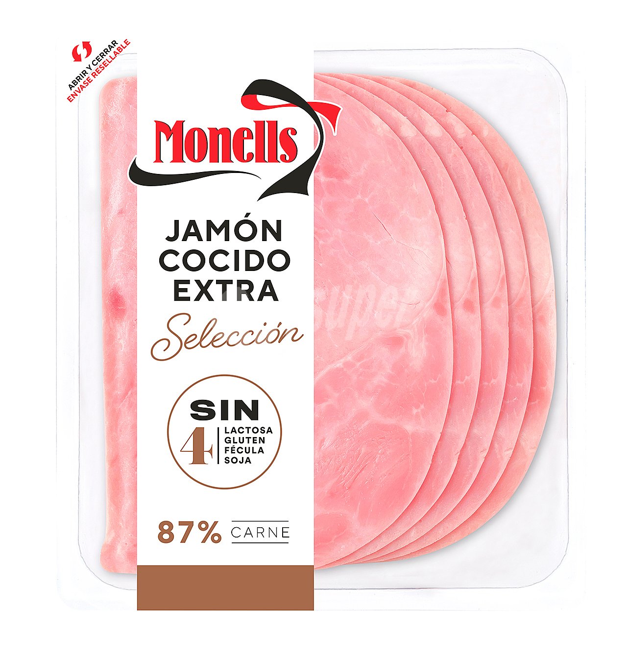 Jamón cocido monells extra selección lonchas