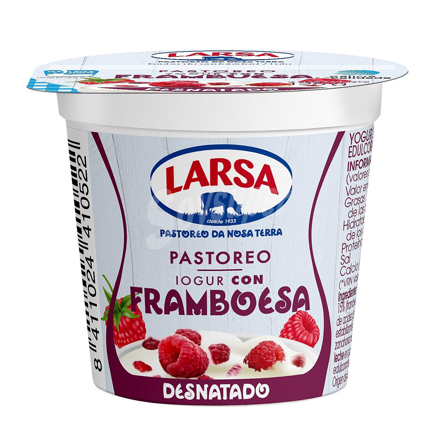 Yogur desnatado con frambuesa Larsa