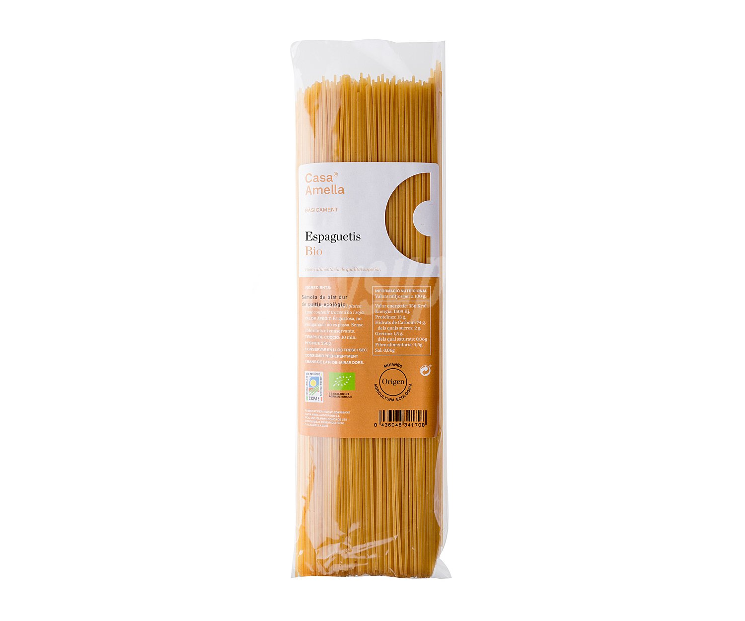 Pasta espaguetis ecológicos