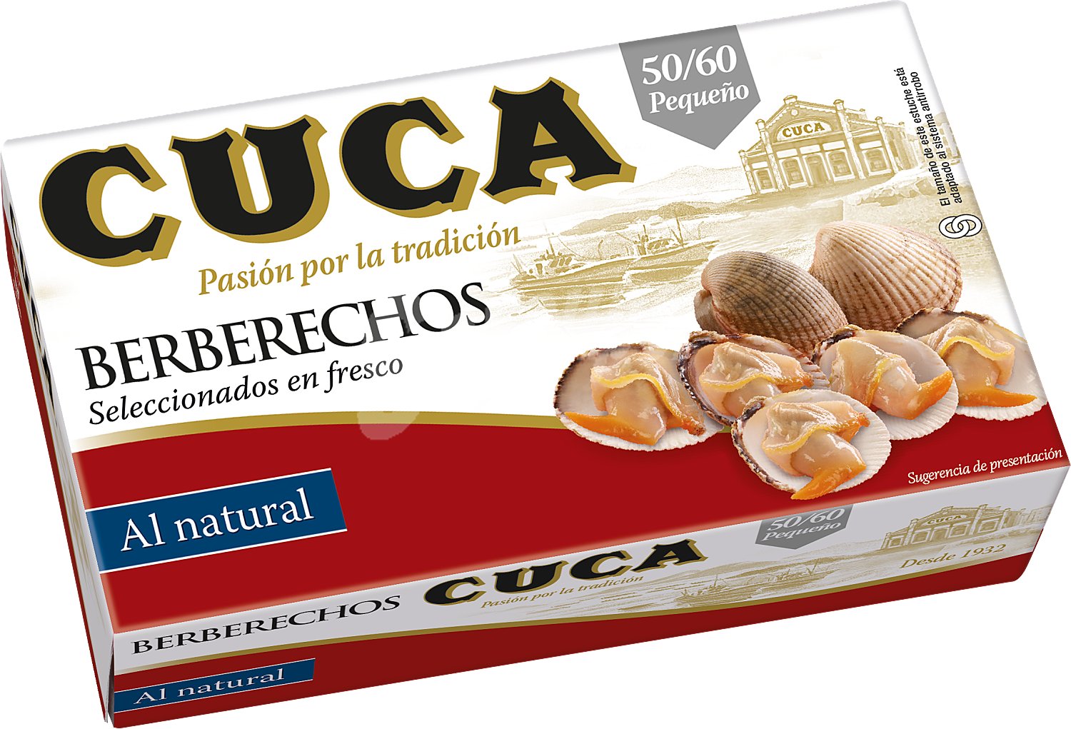 Berberechos al natural 50/60 piezas Cuca