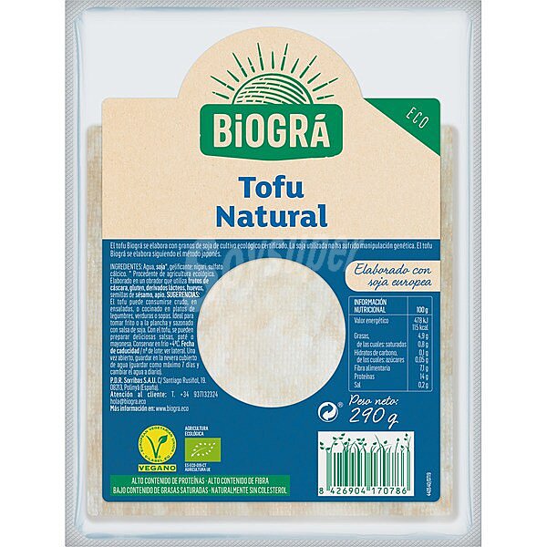 Tofu natural ecológico