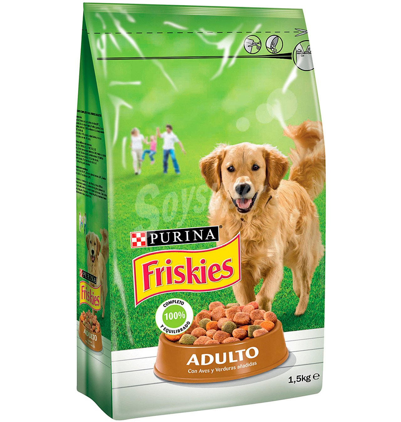 Comida perro friskies adulto con aves y verduras