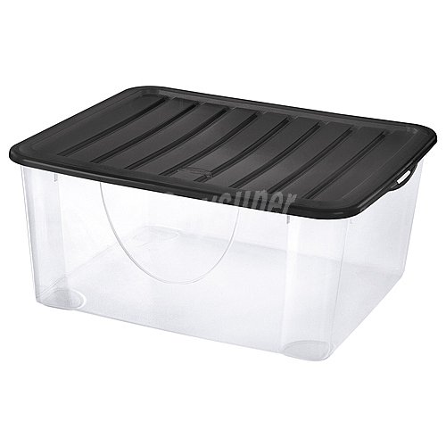 Caja de ordenación multiuso con tapa negra, capacidad de , essential