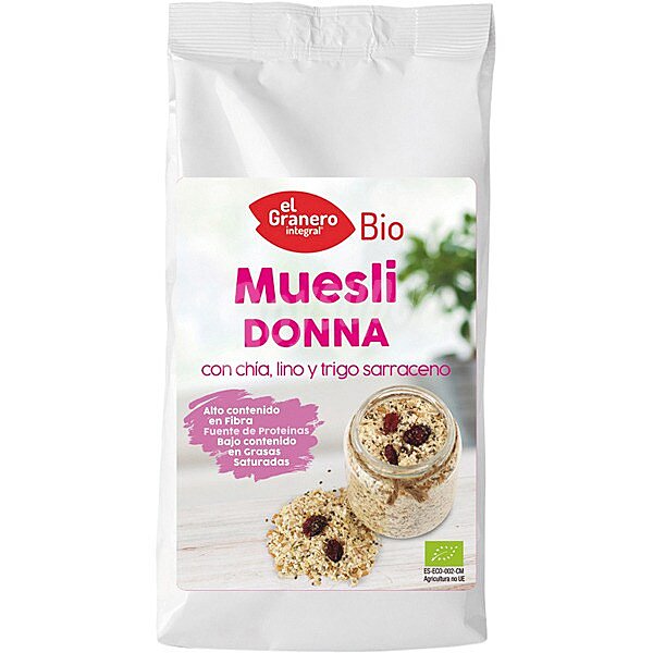 Bio Donna muesli con chía, lino y trigo sarraceno ecológico envase 500 g