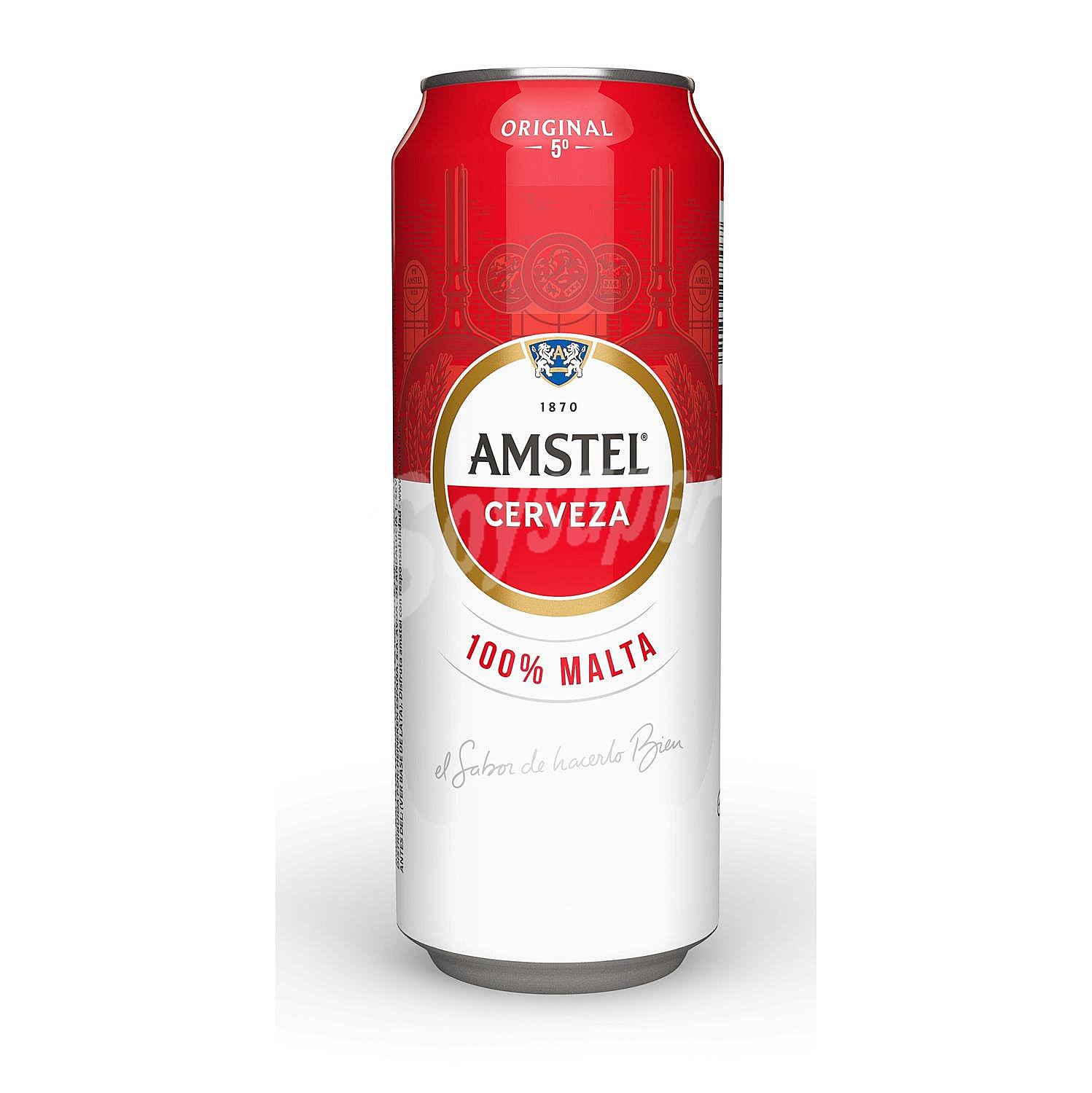 Cerveza rubia Amstel 100% malta