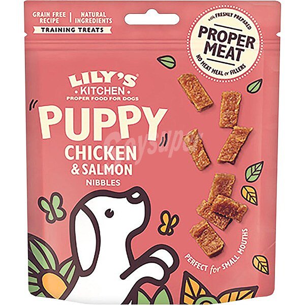 Snacks para perros cachorros con pollo y salmón Grain Free