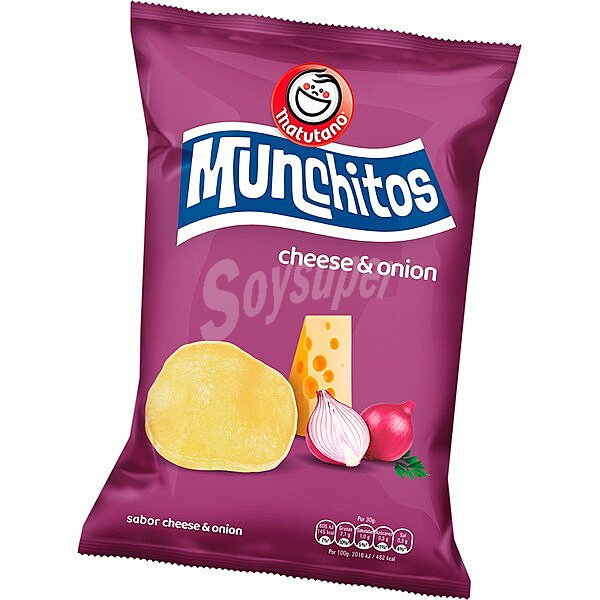 Munchitos snacks de patata sabor cebolla y queso