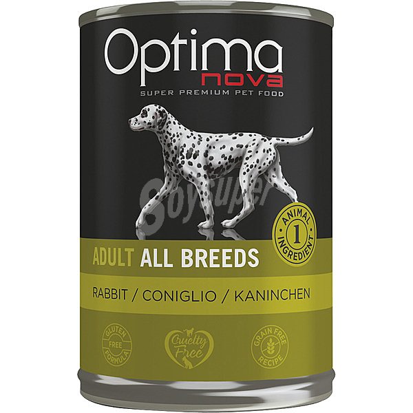 Comida húmeda no grain para perros adultos de todas las razas con conejo