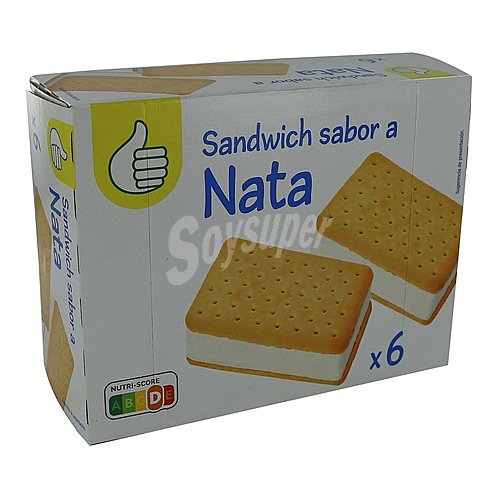 Producto alcampo Sándwich de galleta rellenos de helado sabor a nata producto alcampo