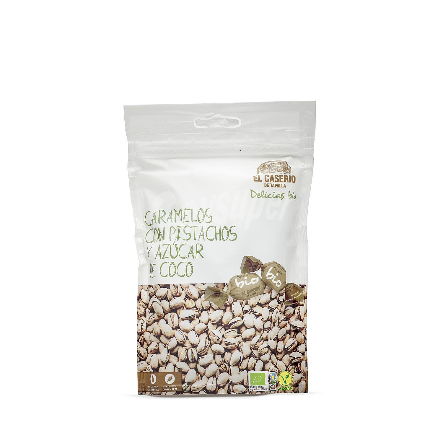 Caramelos con pistachos y azúcar de coco ecológicos sin gluten sin lactosa