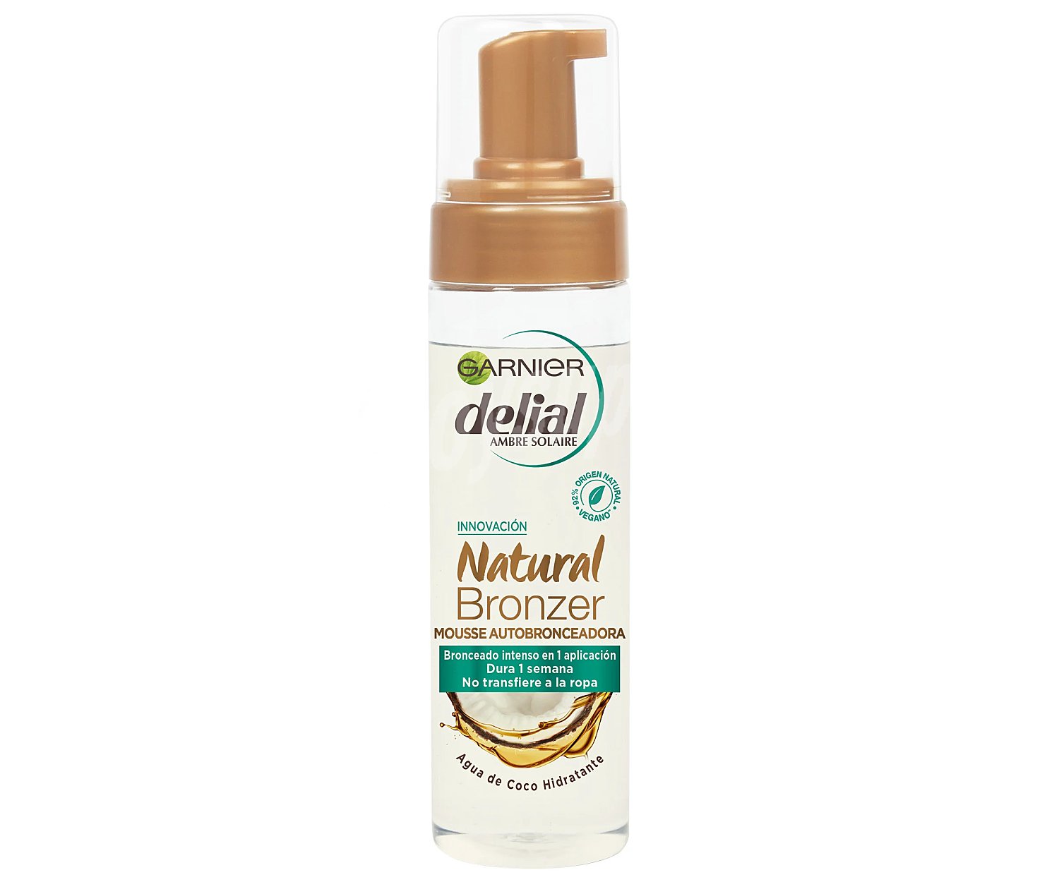 Delial Autobronceador con textura mousse con un 92% de ingredientes de origen natural delial Natural bronzer de Garnier