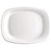 Fuente rectangular de vidrio opal color blanco, 34x24cm., Para bormioli