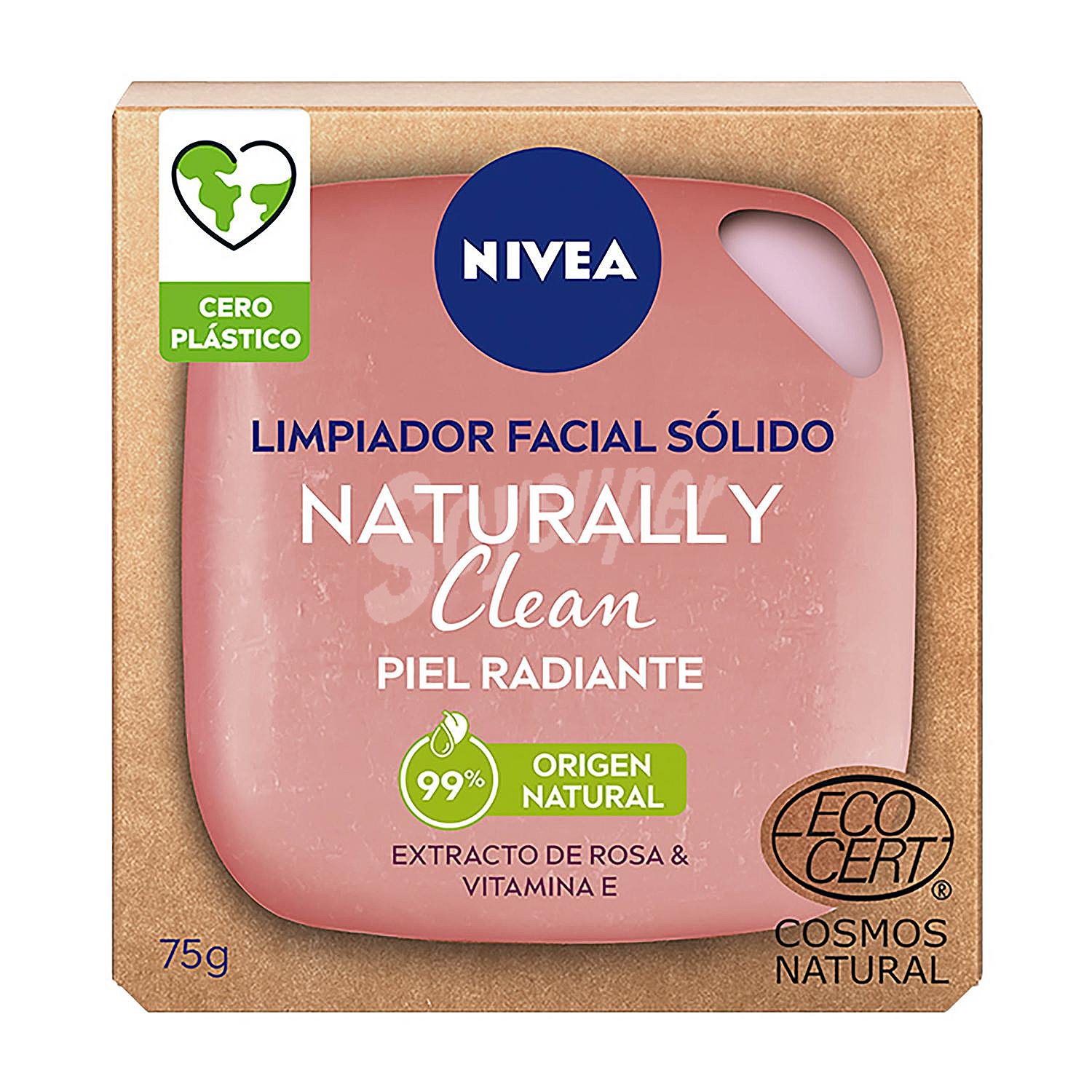 Limpiador facial sólido piel radiante ecológico Naturally Clean Nivea