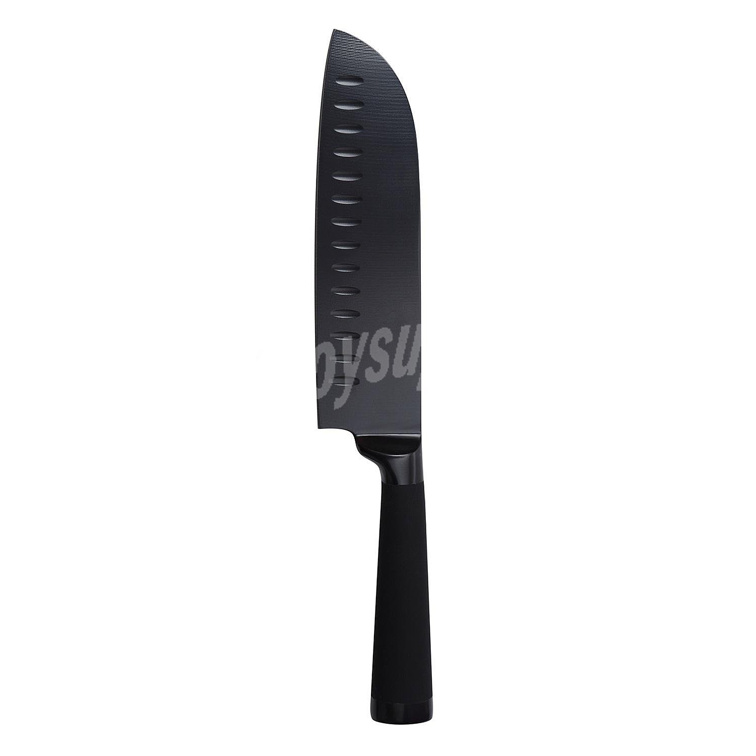 Cuchillo Santoku de Acero Inoxidable bergner Black Blade cm - Negro