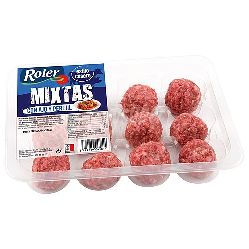 Albóndigas mixtas estilo casero (cerdo - vacuno) con ajo y perejil roler