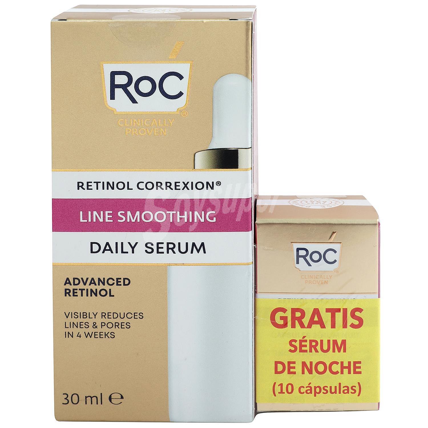 Sérum diario Line Smoothing Advanced Retinol Roc + Sérum de noche 10 ud