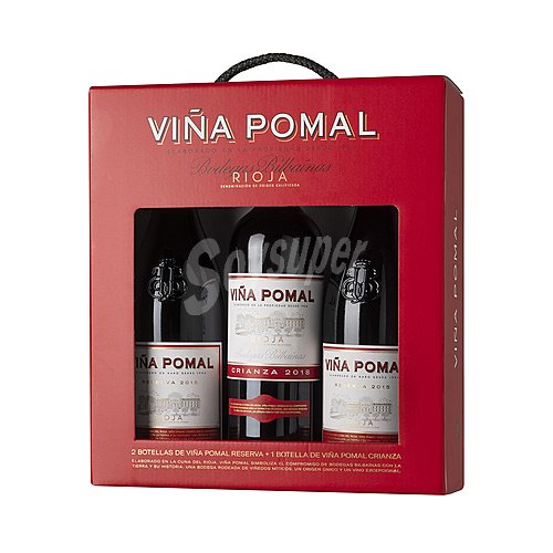 Viña pomal (75 cl) de vino tinto reserva y botella (75 cl) de vino tinto crianza DO calificada Rioja viña pomal