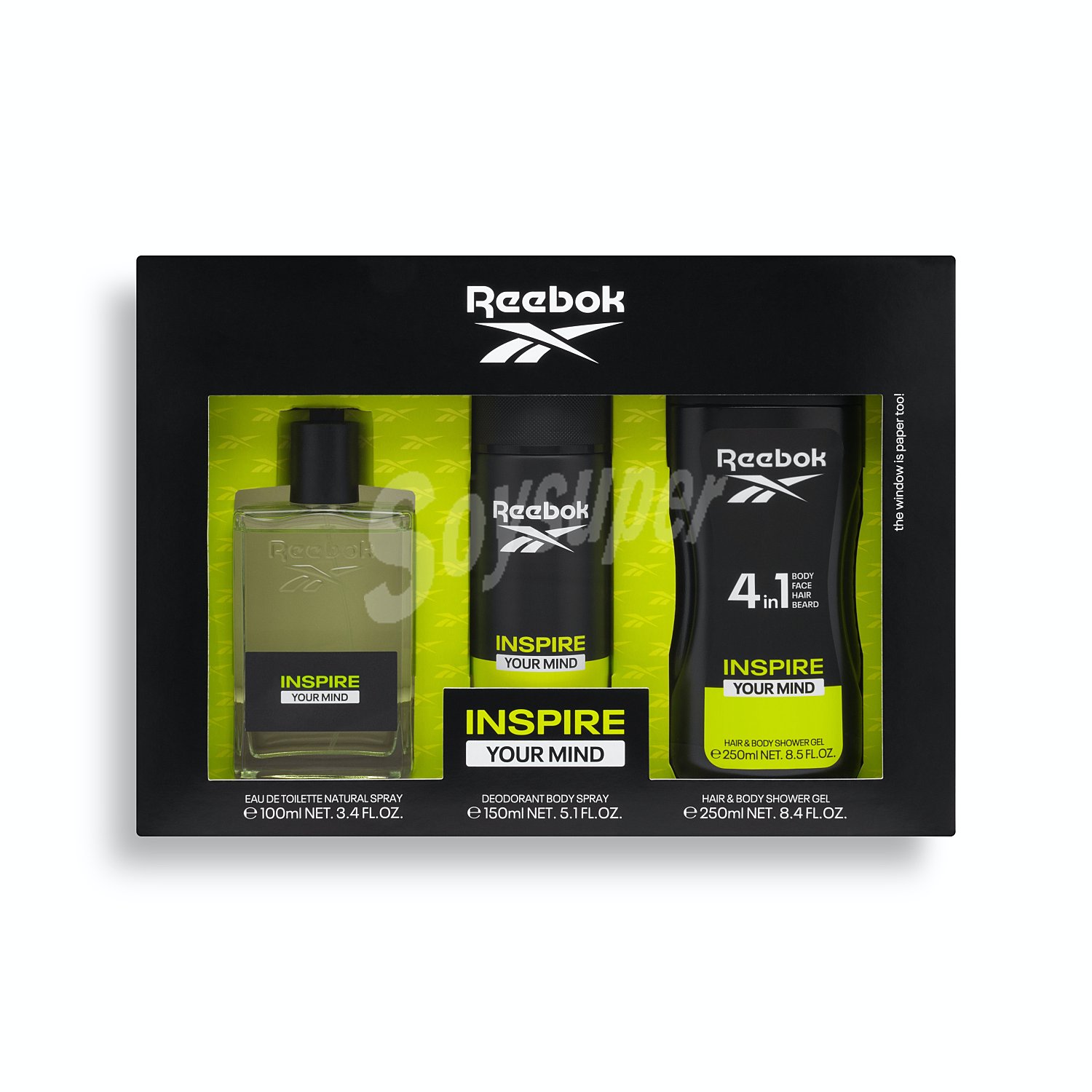 Lote hombre inspire eau de toilette (vaporizador 100 ml) + desodorante (spray 150 ml) + gel baño (bote 250 ml)