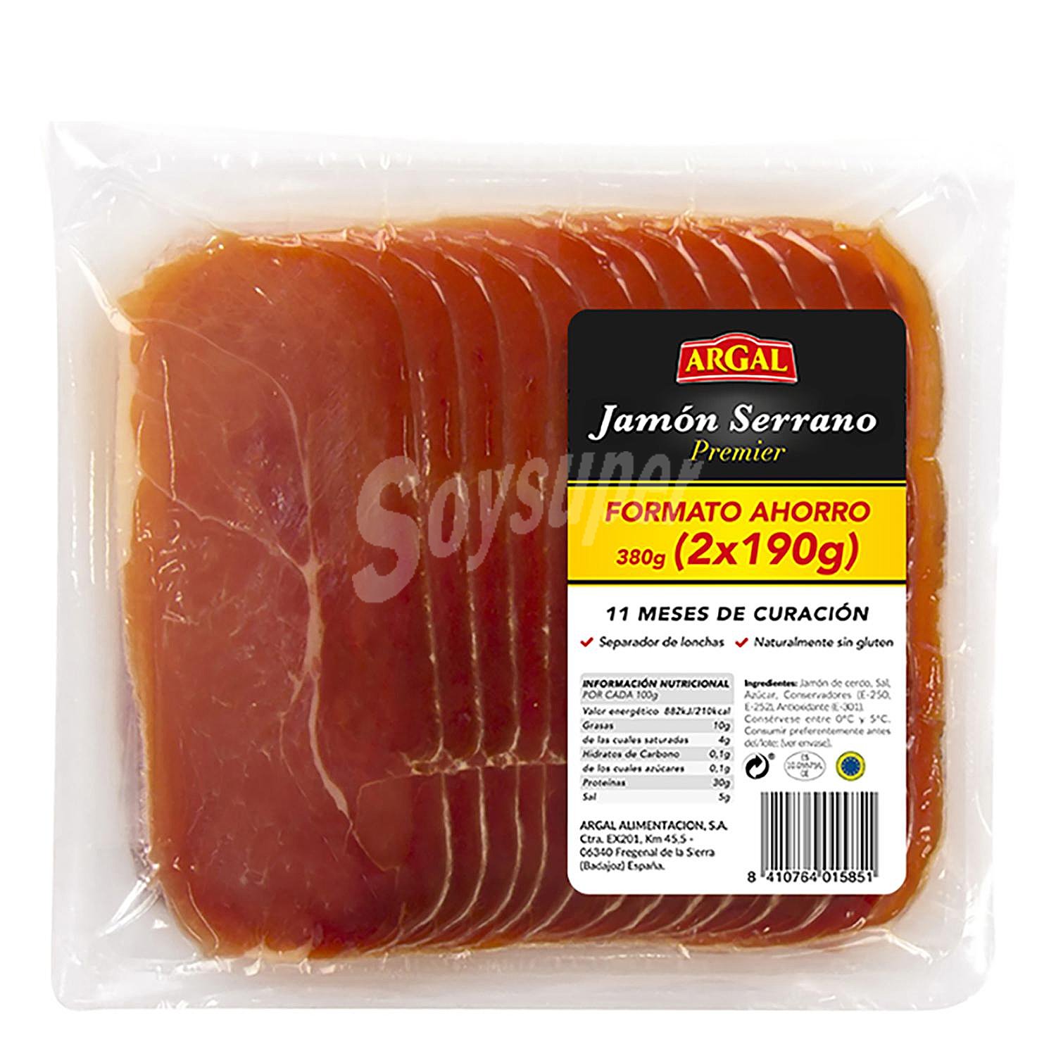 Jamón curado en lonchas