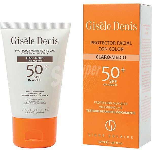 Protector facial con color tono claro-medio SPF-50+