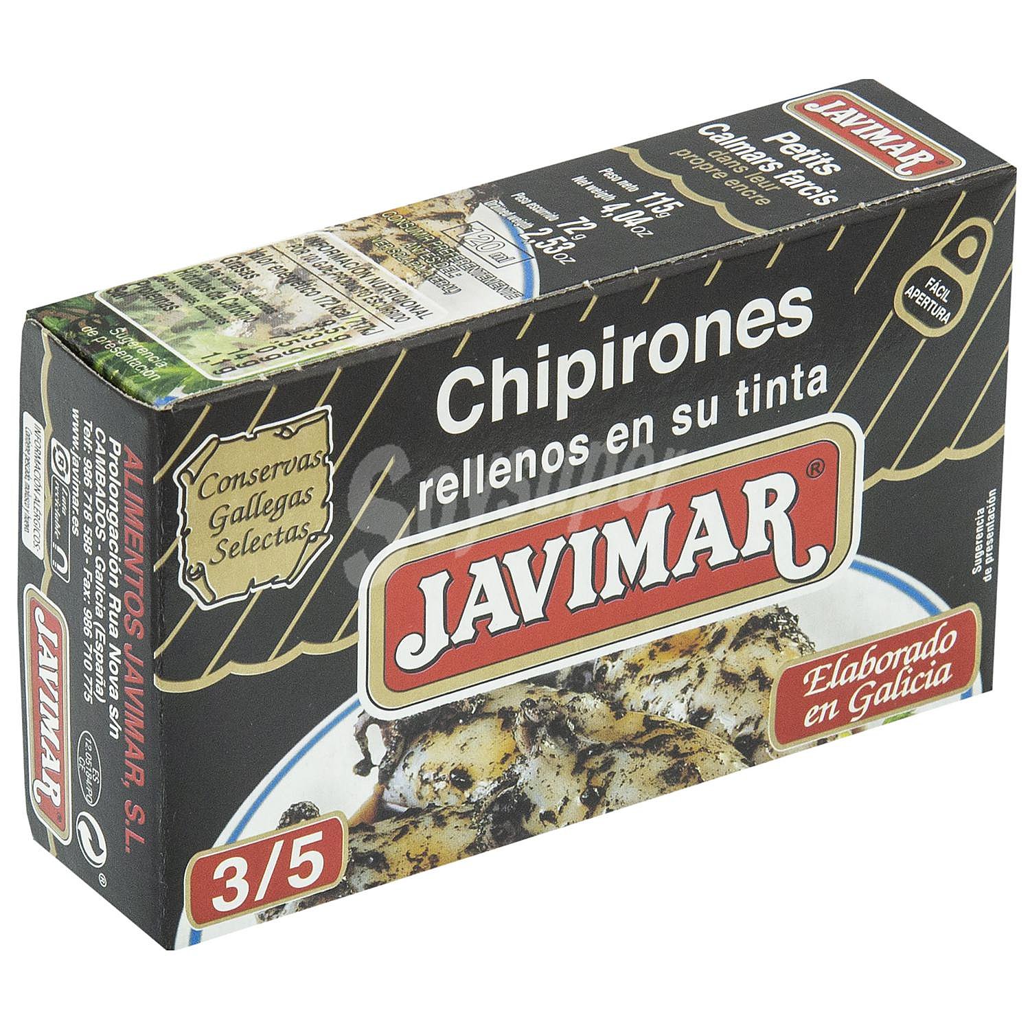 Chipirones rellenos en su tinta Javimar