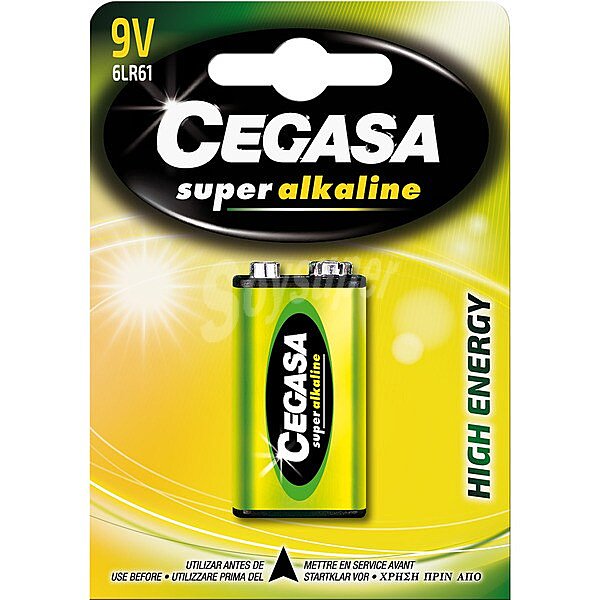 Pila super alcalina (6LR61) 9 V