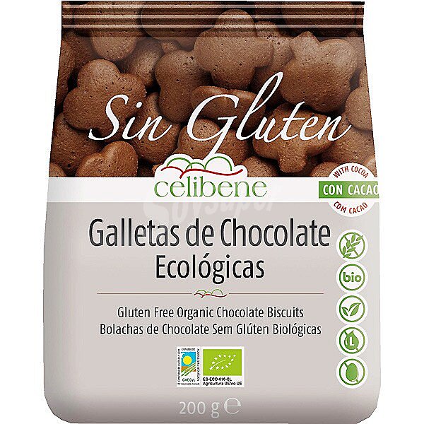 Galletas de chocolate ecológicas y sin gluten