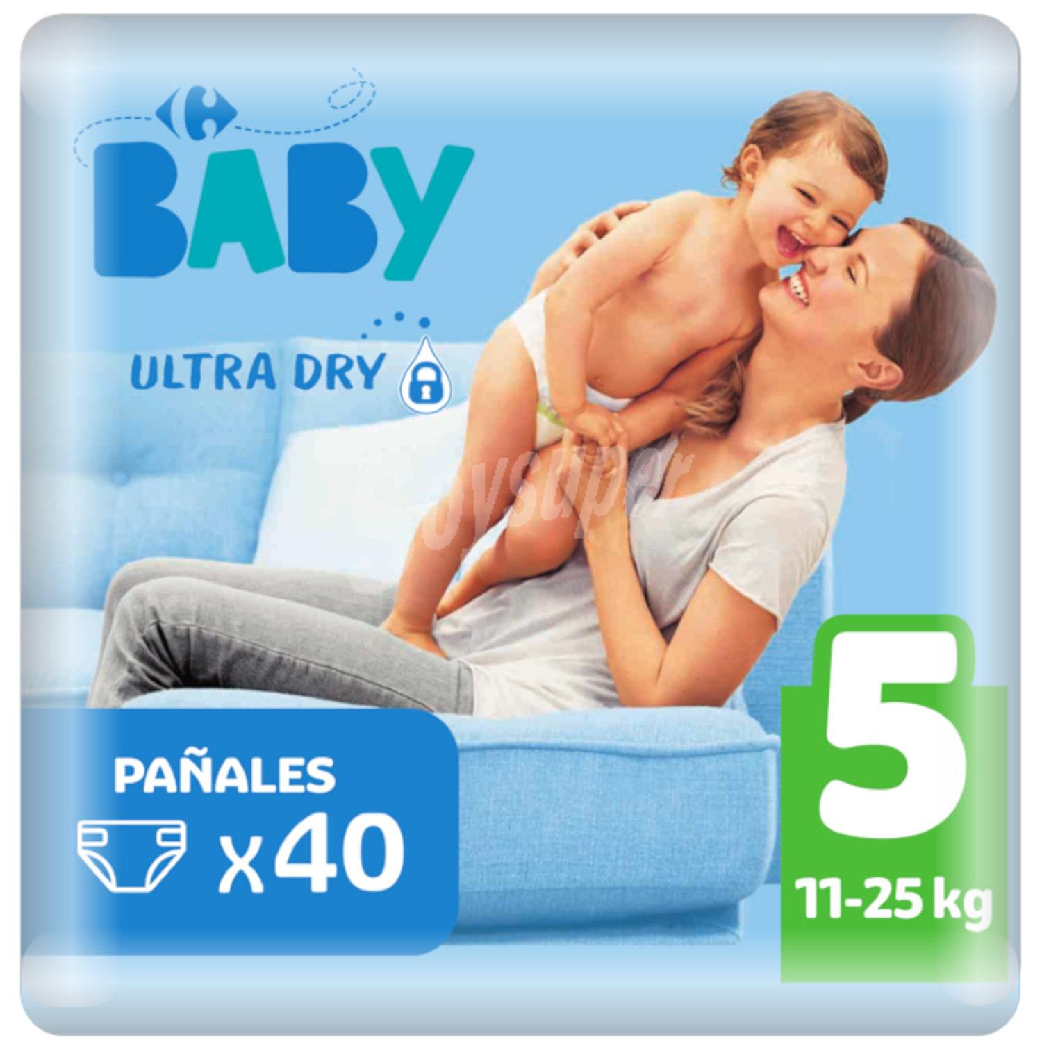 Pañales Carrefour Baby Ultra Dry Talla 5 (11-25 kg) ultra-dry