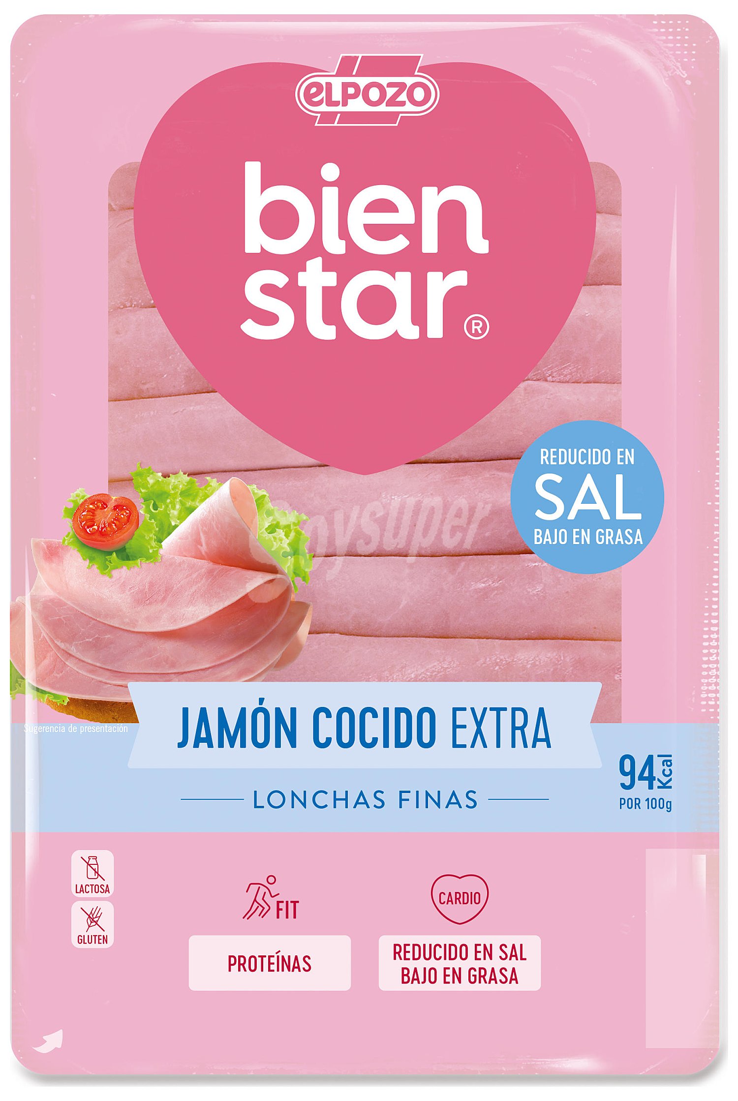 Bienstar jamón cocido bajo en sal en finas lonchas